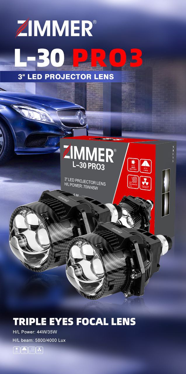 لنز سه چشم LED زیمر L30-PRO3